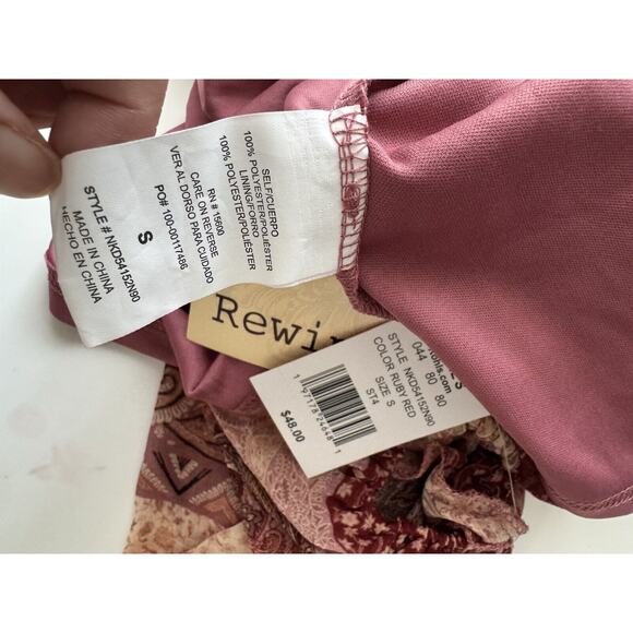 NWT Rewind Surplice Paisley Patchwork Print Balloon Sleeve Peasant Dress Small - Picture 9 of 9